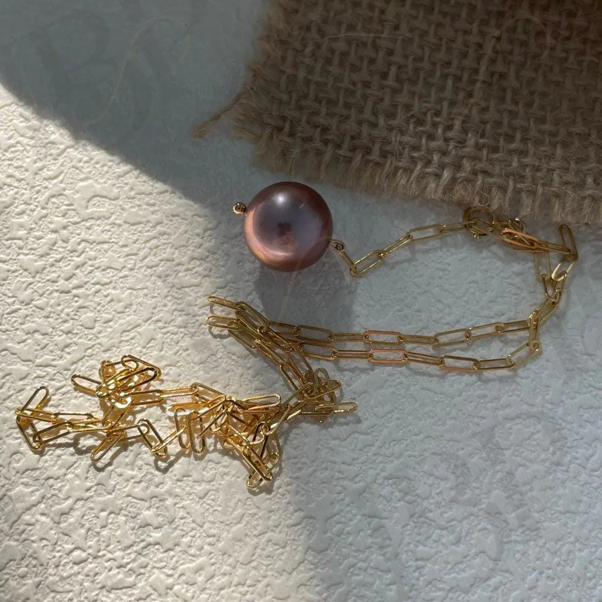 Lavender Purple Pearl Necklace - 14k Gold Filled Chain - Irregular Beauty Pearl