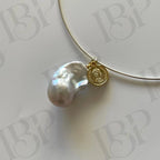 Baroque Pearl Necklace with Coin Charm - Irregular Beauty Pearl