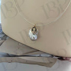 Baroque Pearl Necklace with Coin Charm - Irregular Beauty Pearl