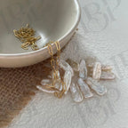 Natural Stick Pearl Smile Necklace - 14k Gold Filled Paperclip Chain - Irregular Beauty Pearl