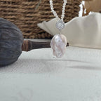 Jumbo Baroque Pearl Pendant Necklace - 925 Sterling Silver Seed Pearl Strand - Irregular Beauty Pearl