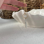 Celestial Stick Pearl Necklace - 14k Gold Filled Double Hoop Pendant - Irregular Beauty Pearl