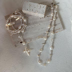 Natural Baroque Pearl Cross Pendant Necklace - Handmade Freshwater Pearl Jewelry - Irregular Beauty Pearl