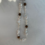 Genuine Amber and Large Baroque Pearl Necklace - 925 Sterling Silver - Irregular Beauty Pearl