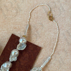 Large Baroque Pearl Necklace - 18k Gold Plated Chunky Strand - Irregular Beauty Pearl