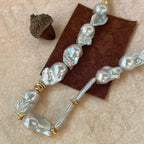 Large Baroque Pearl Necklace - 18k Gold Plated Chunky Strand - Irregular Beauty Pearl