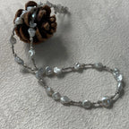 Sterling Silver Nugget and Baroque Pearl Necklace - Irregular Beauty Pearl