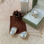 Large Baroque Pearl Necklace - 14k Gold Filled Chain - Irregular Beauty Pearl