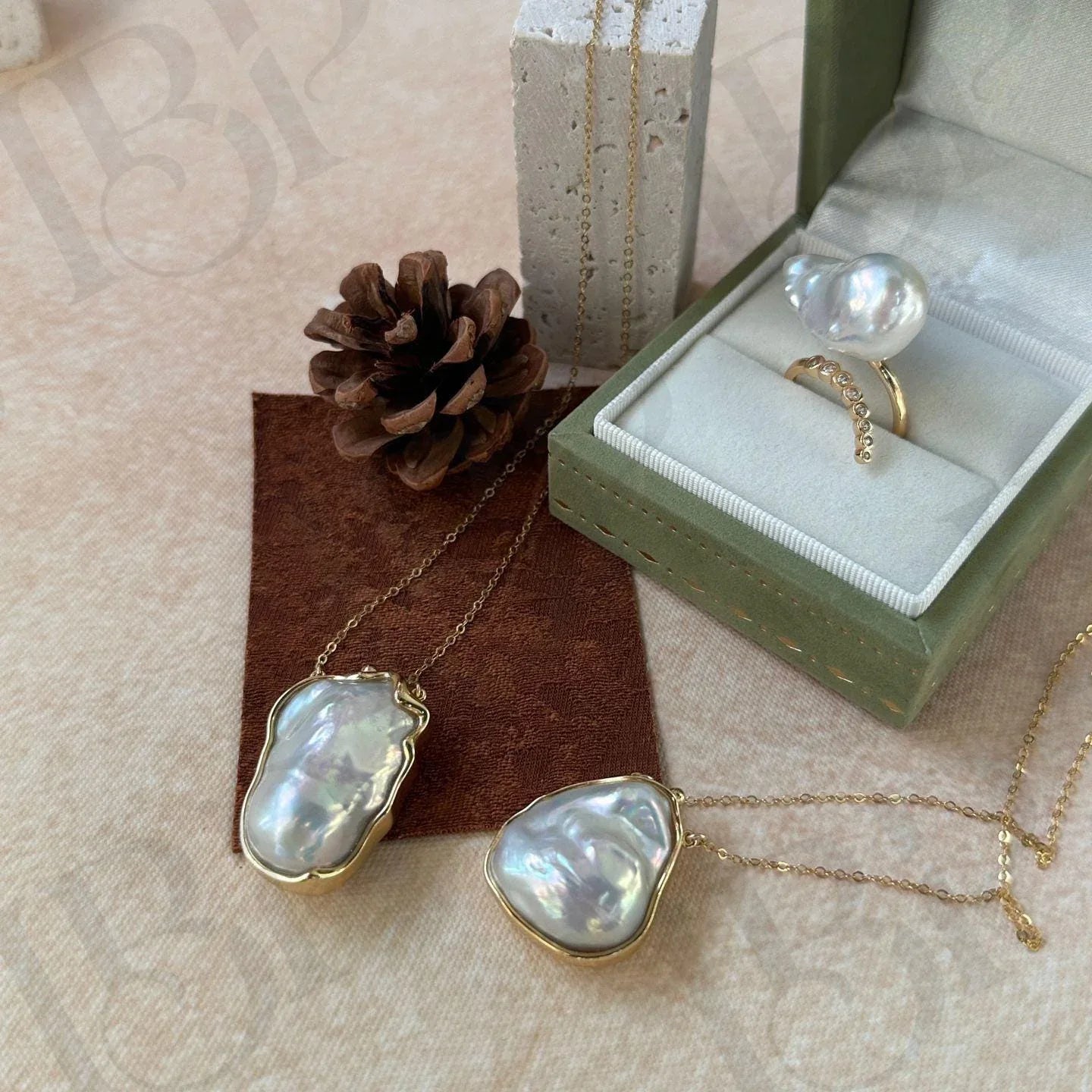 Large Baroque Pearl Necklace - 14k Gold Filled Chain - Irregular Beauty Pearl