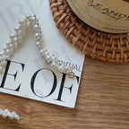 14k Gold Filled Pearl Bracelet - Woven Bridal Jewelry - Irregular Beauty Pearl