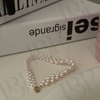 14k Gold Filled Pearl Bracelet - Woven Bridal Jewelry - Irregular Beauty Pearl