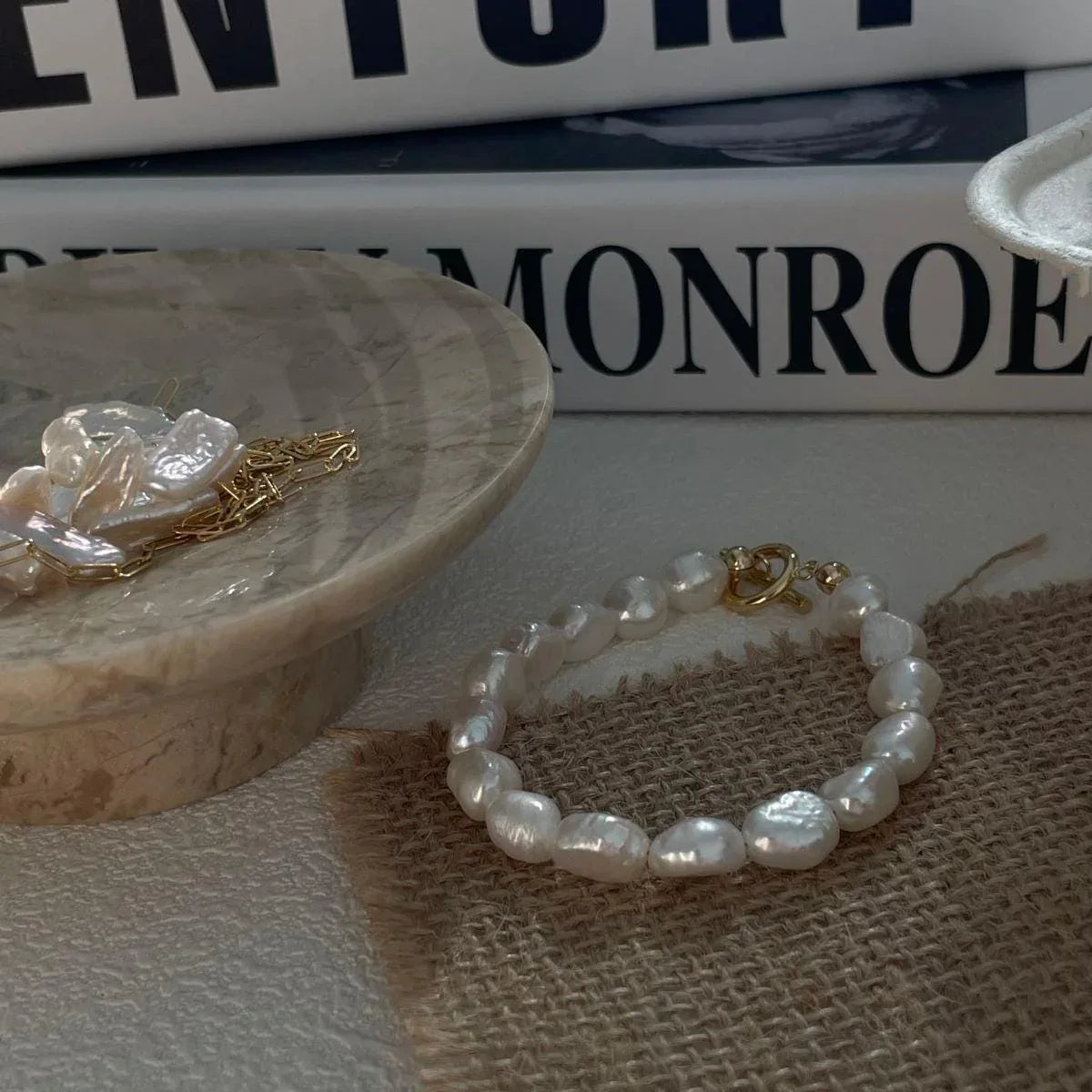 Irregular Baroque Pearl Bracelet -14k Gold Filled - Irregular Beauty Pearl