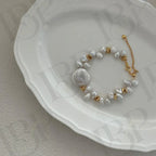 Large Disc Keshi Pearl Bracelet - Irregular Beauty Pearl