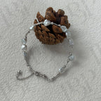Sterling Silver Pearl Bracelet – Geometric Bead & Freshwater Pearl Jewelry - Irregular Beauty Pearl