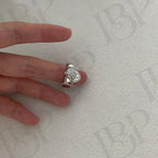 Large Keshi Pearl Ring - Adjustable 925 Sterling Silver Band - Irregular Beauty Pearl