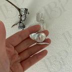 Edgy Baroque Pearl Ring - Sculptural Sterling Silver Statement Jewelry - Irregular Beauty Pearl