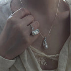 Baroque Pearl Ring - Sterling Silver Open Band - Irregular Beauty Pearl