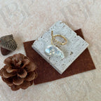 Baroque Pearl Ring – Sterling Silver CZ Band - Irregular Beauty Pearl