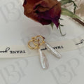 Baroque Pearl Hoop Earrings - 18k Gold Vermeil Sterling Silver Dangles - Irregular Beauty Pearl