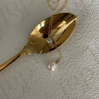 Baroque Pearl Y-Necklace - 14k Gold Filled Lariat with CZ - Irregular Beauty Pearl