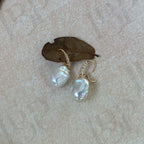 Baroque Pearl Drop Earrings - 18k Gold Vermeil - Irregular Beauty Pearl
