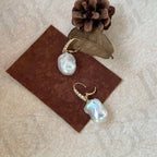 Baroque Pearl Drop Earrings - 18k Gold Vermeil - Irregular Beauty Pearl