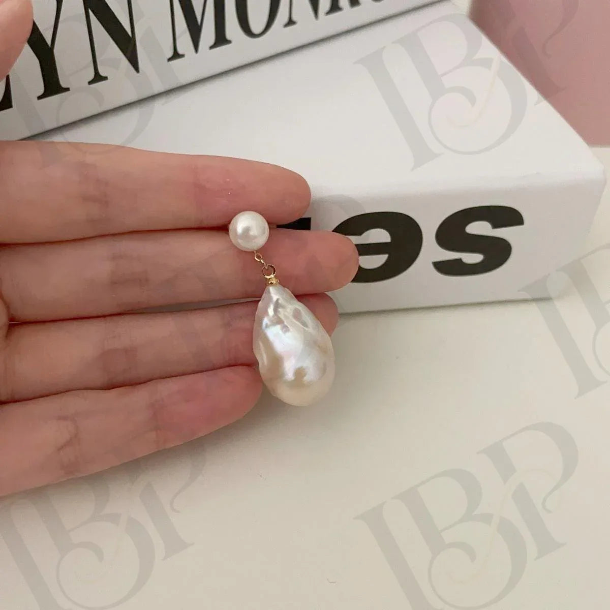 Asymmetrical Baroque Pearl Drop Earrings - Sterling Silver Dangles - Irregular Beauty Pearl