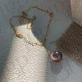 Lavender Purple Pearl Necklace - 14k Gold Filled Chain - Irregular Beauty Pearl