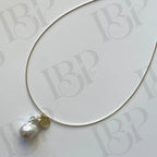 Baroque Pearl Necklace with Coin Charm - Irregular Beauty Pearl