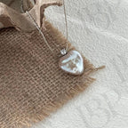 Heart Baroque Pearl Necklace - Sterling Silver - Irregular Beauty Pearl