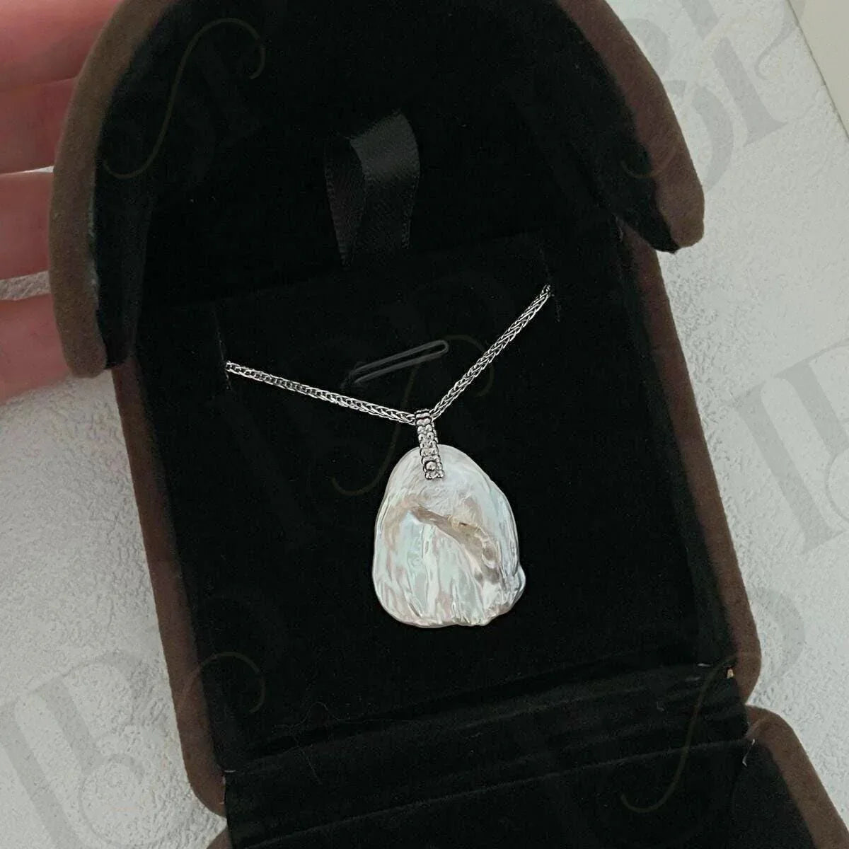 Keshi Pearl Pendant Necklace - Sterling Silver - Irregular Beauty Pearl