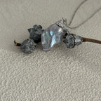 Large Grey Baroque Pearl Necklace - Rhodium Plated Sterling Silver - Irregular Beauty Pearl