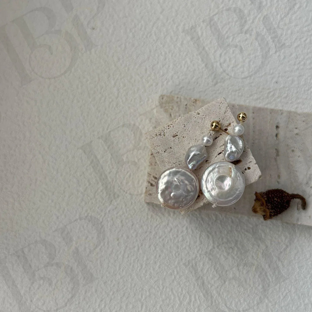 14k Gold Filled Pearl Drop Earrings - Irregular Beauty Pearl