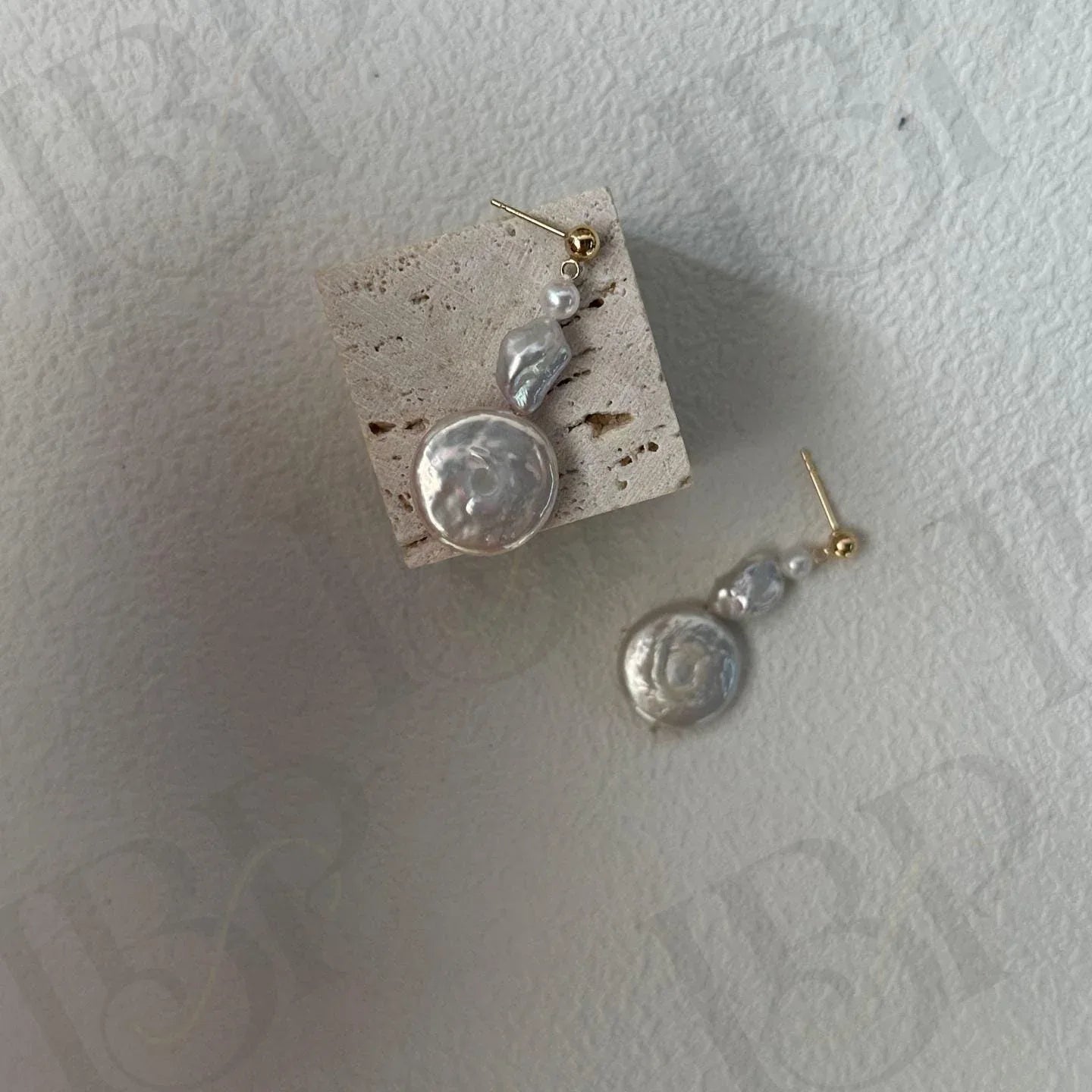 14k Gold Filled Pearl Drop Earrings - Irregular Beauty Pearl