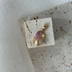 Large Baroque Pearl Necklace - Iridescent Fireball Pendant - Irregular Beauty Pearl