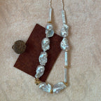 Large Baroque Pearl Necklace - 18k Gold Plated Chunky Strand - Irregular Beauty Pearl