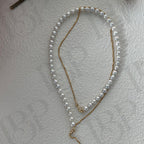 Adjustable Pearl Beaded Necklace - 14k Gold Filled Lariat - Irregular Beauty Pearl