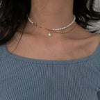 Adjustable Pearl Beaded Necklace - 14k Gold Filled Lariat - Irregular Beauty Pearl