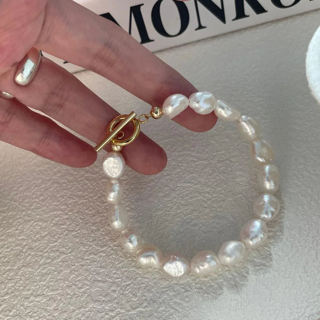 Irregular Baroque Pearl Bracelet -14k Gold Filled - Irregular Beauty Pearl