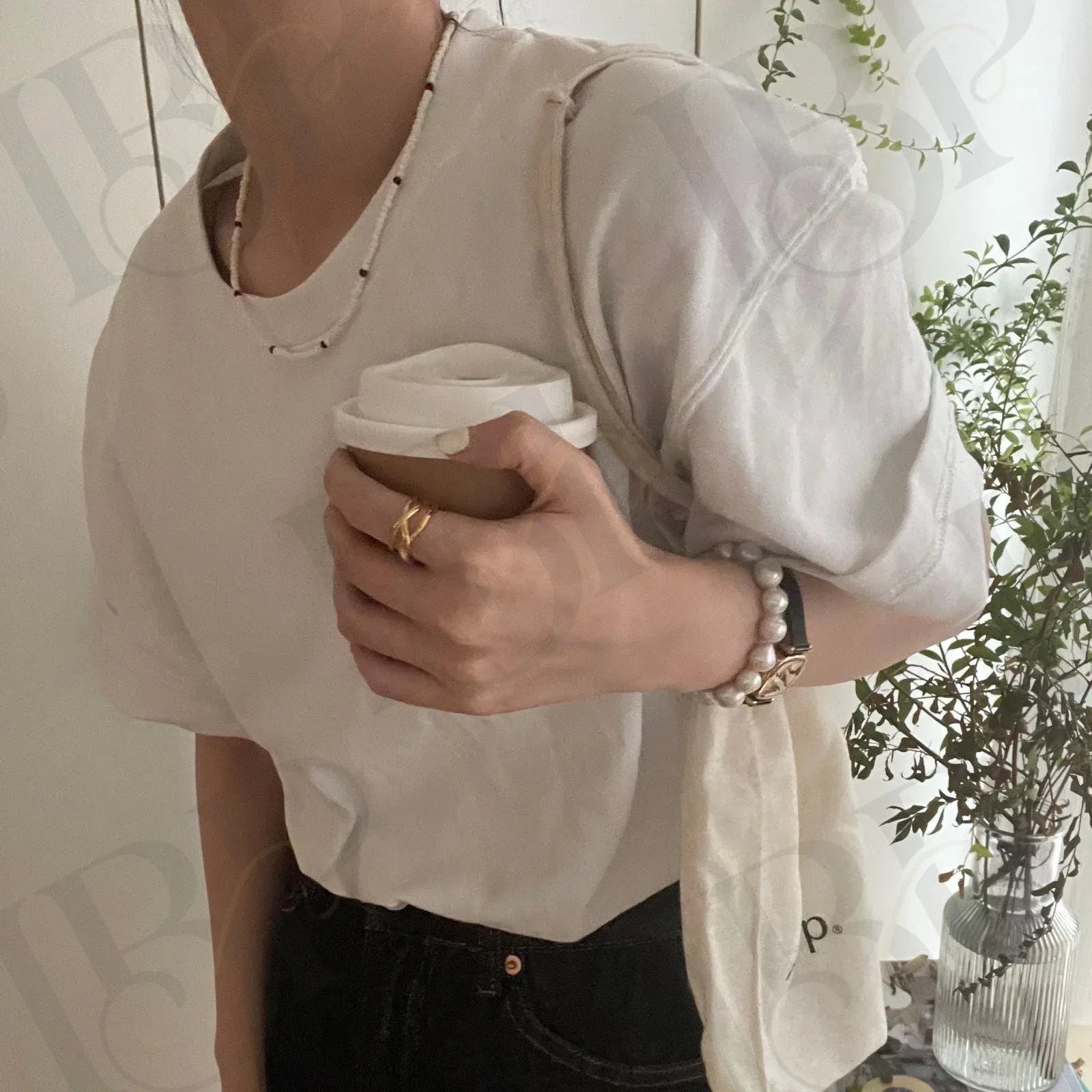 Metallic Pink Ripple Pearl Bracelet – 14k Gold Filled Baroque Jewelry - Irregular Beauty Pearl