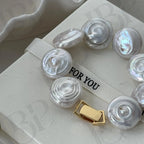 Coin Pearl Bracelet - 18k Gold Vermeil Clasp - Irregular Beauty Pearl