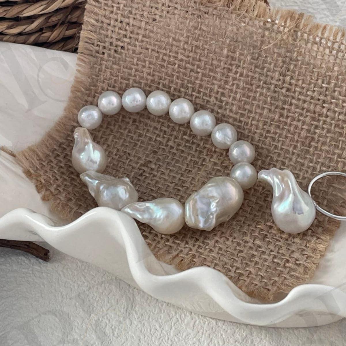 Chunky Baroque Pearl Bracelet – Irregular Freshwater Pearls - Irregular Beauty Pearl