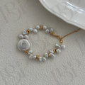 Large Disc Keshi Pearl Bracelet - Irregular Beauty Pearl