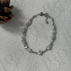 Sterling Silver Pearl Bracelet – Geometric Bead & Freshwater Pearl Jewelry - Irregular Beauty Pearl