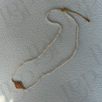 Gold Vermeil Evil Eye Necklace – Marquise Zirconia & Seed Pearl - Irregular Beauty Pearl