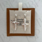 Baroque Pearl Cross Earrings - Sterling Silver Religious Jewelry - Irregular Beauty Pearl