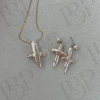 Baroque Pearl Cross Earrings - Sterling Silver Religious Jewelry - Irregular Beauty Pearl