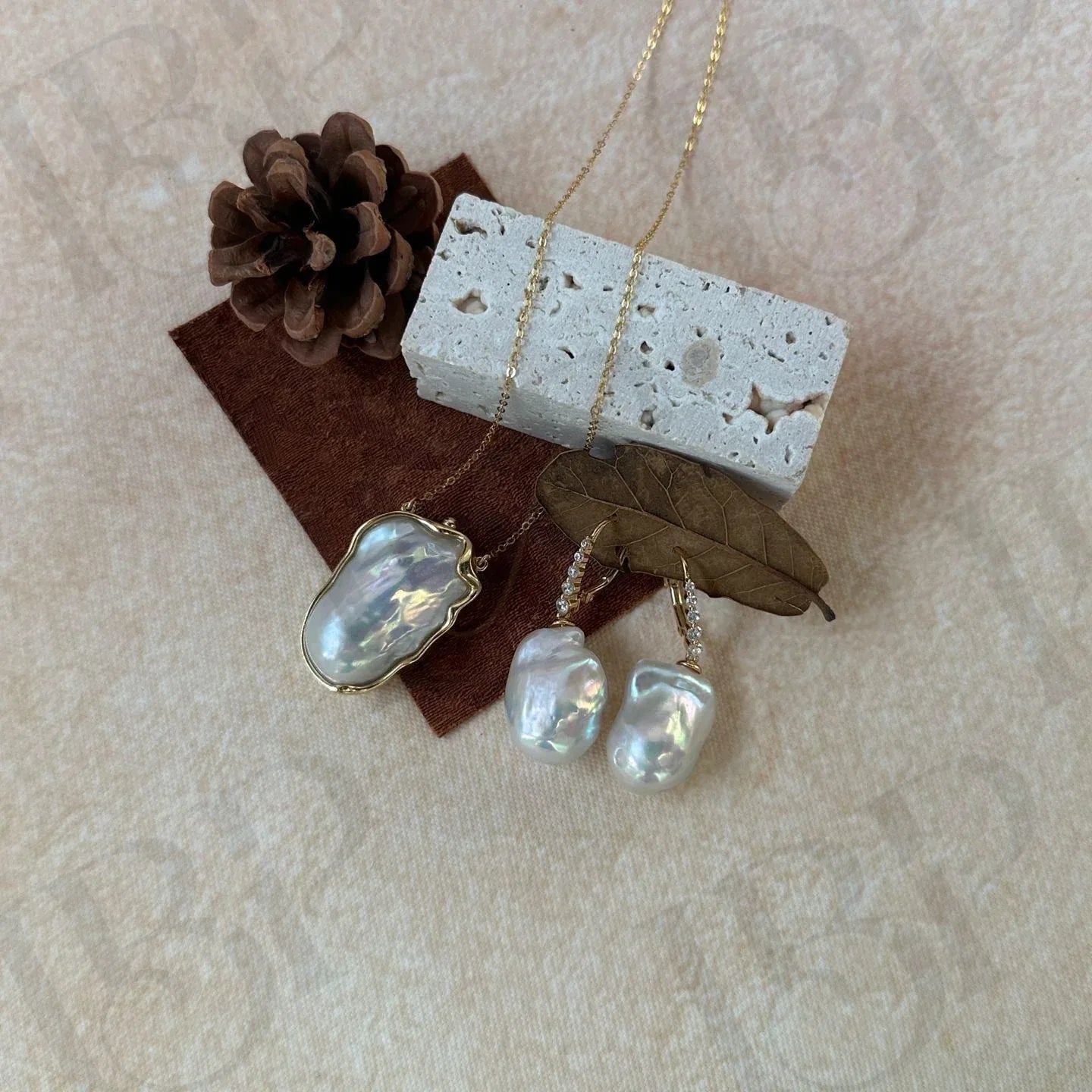 Baroque Pearl Drop Earrings - 18k Gold Vermeil - Irregular Beauty Pearl