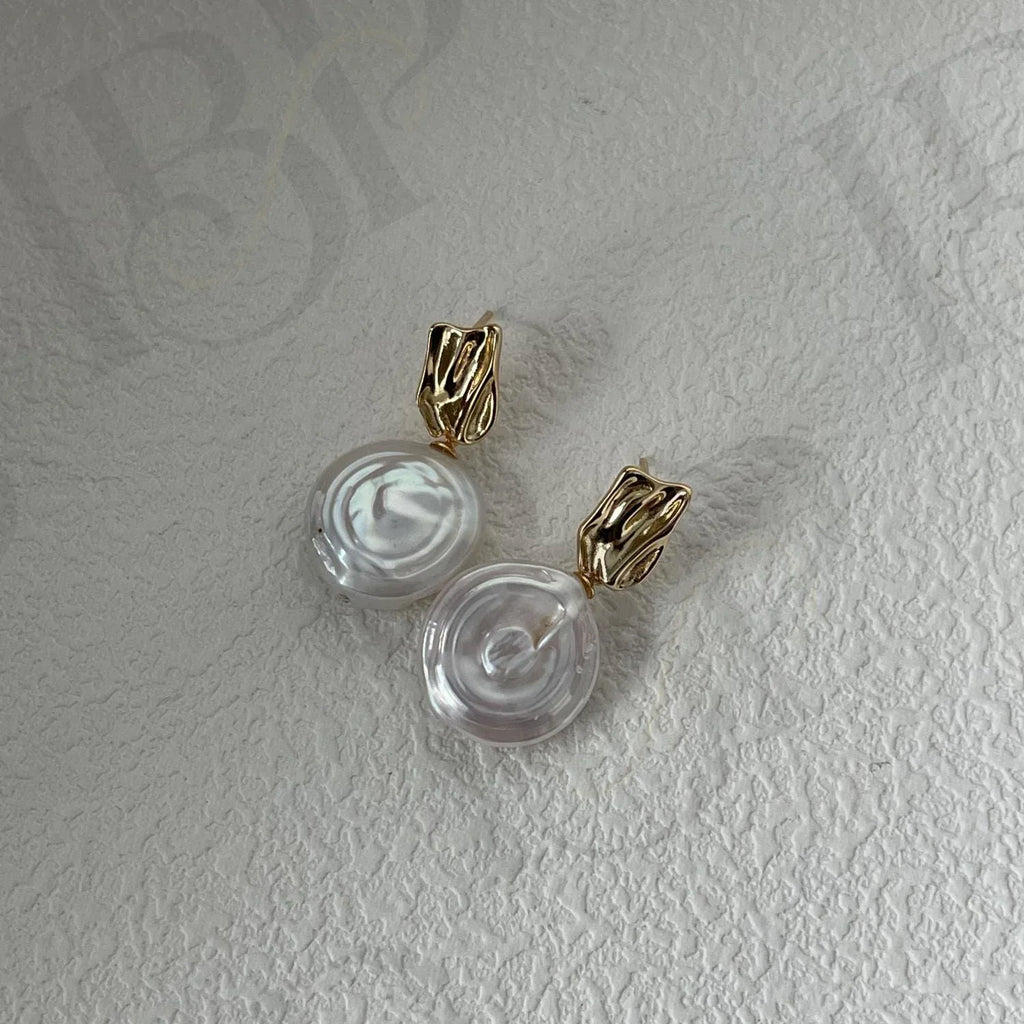 Baroque Pearl Drop Earrings – 14k Gold Filled - Irregular Beauty Pearl
