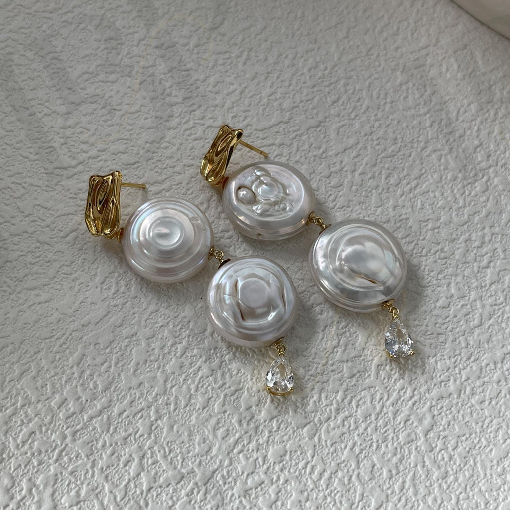 Baroque Pearl Drop Earrings – 14k Gold Filled - Irregular Beauty Pearl